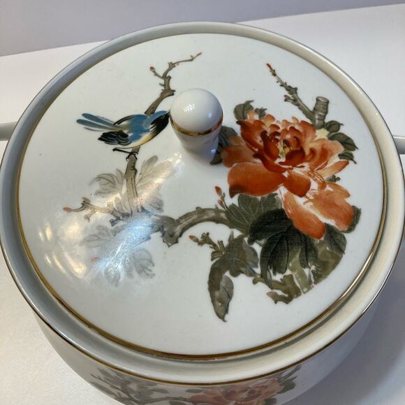 Chori Murakami Japan Porcelain Kacho Fugetsu Floral Bird Dining Serve Tableware - Picture 3 of 13